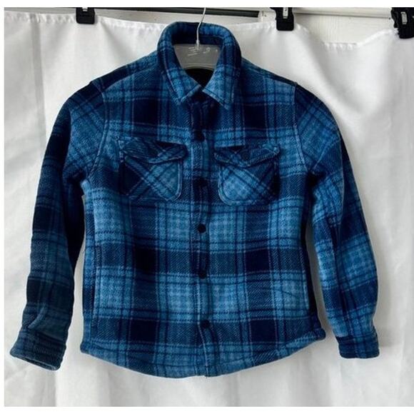 Member’s Mark Blue Plaid Sherpa Lined Flannel Shacket Boys Size M-Size 6/7 - Picture 10 of 12